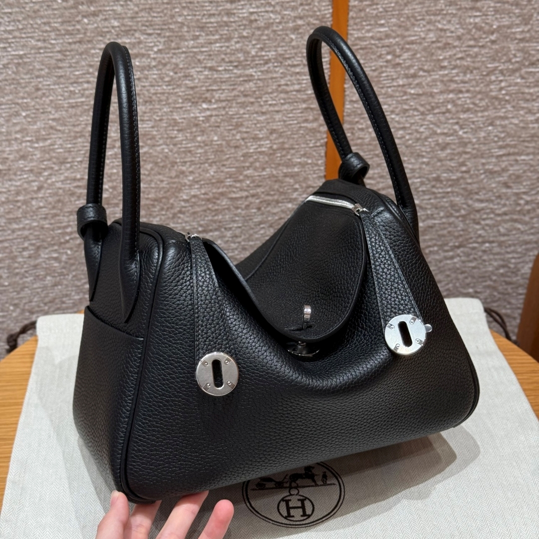 에르메스 린디 26 블랙 끌레망스 가죽 백